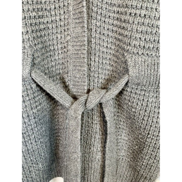 Juicy Couture Gray Lambs Wool Blend Open Front Sash Tie Cardigan Sweater Large - Picture 3 of 9